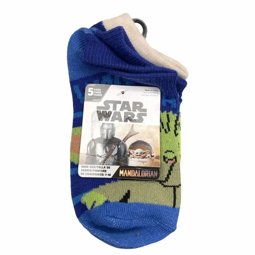 Star Wars Mandalorian Ankle Socks, 5 Pairs, Blue